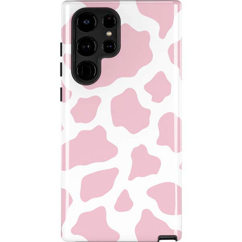 Pink Cow Print Galaxy S25 Ultra Impact Case